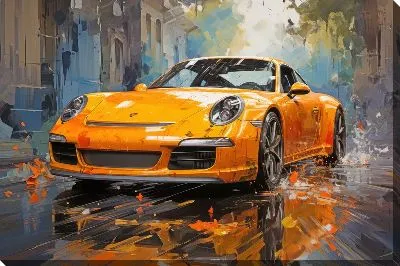 Картина маслом Порше в стиле арт №22