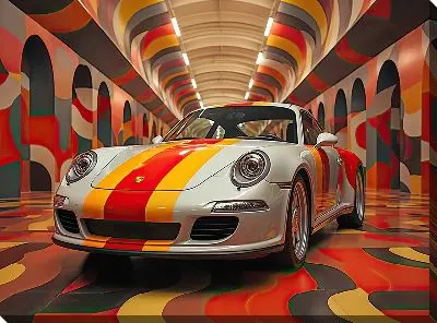 Картина маслом Порше в стиле арт №26