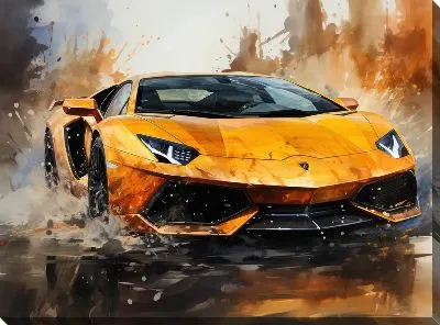 Картина маслом Ламборгини в стиле арт №1