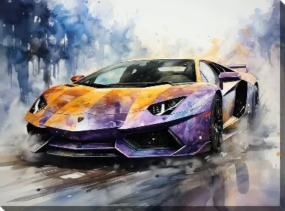Картина маслом Ламборгини в стиле арт №3