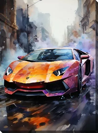 Картина маслом Ламборгини в стиле арт №4