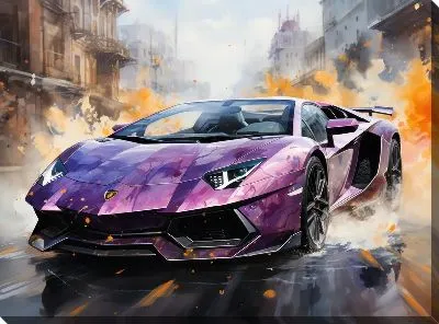 Картина маслом Ламборгини в стиле арт №5