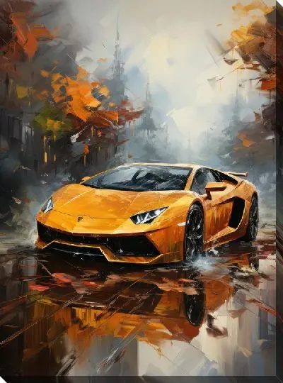 Картина маслом Ламборгини в стиле арт №6