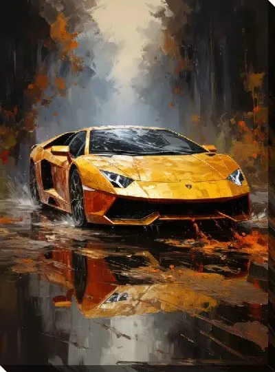 Картина маслом Ламборгини в стиле арт №10