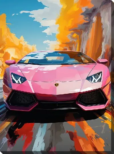 Картина маслом Ламборгини в стиле арт №12