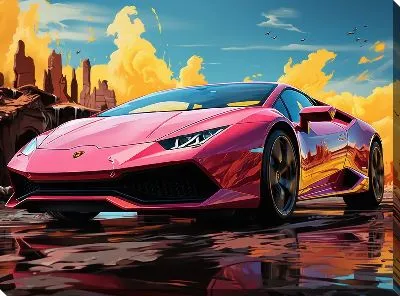 Картина маслом Ламборгини в стиле арт №13