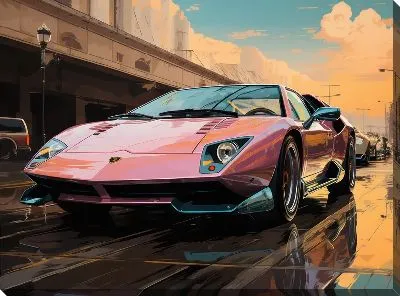 Картина маслом Ламборгини в стиле арт №15