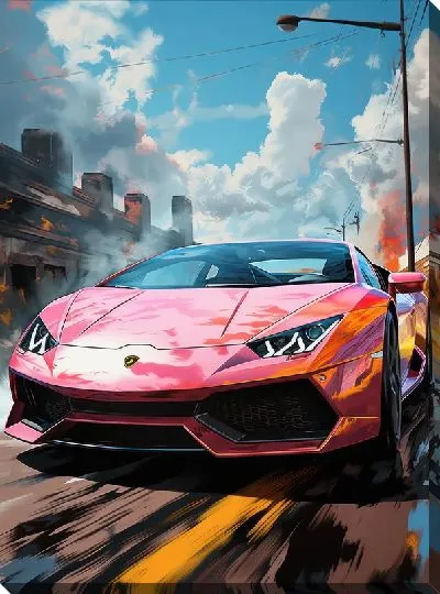 Картина маслом Ламборгини в стиле арт №16