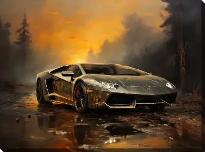 Картина маслом Ламборгини в стиле арт №17