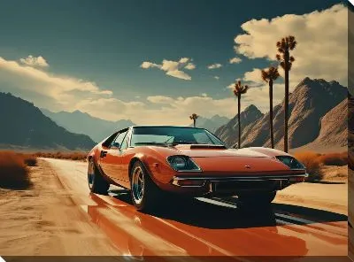 Картина маслом Ламборгини в стиле винтаж №6