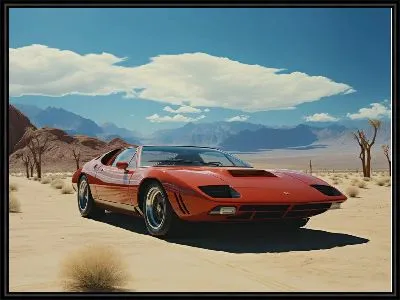 Картина Ламборгини в стиле винтаж №7