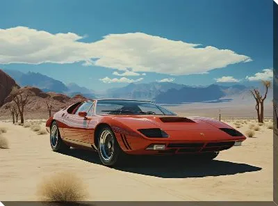 Картина маслом Ламборгини в стиле винтаж №7