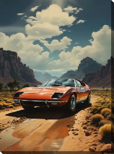 Картина маслом Ламборгини в стиле винтаж №9
