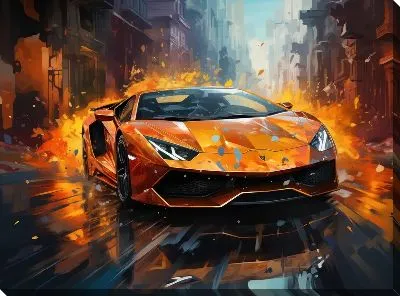 Картина маслом Ламборгини в стиле арт №22