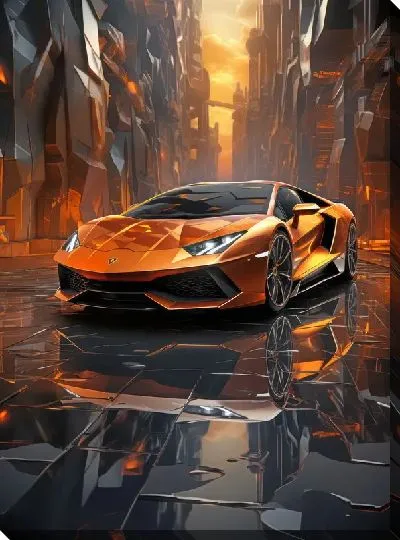 Картина маслом Ламборгини в стиле арт №23
