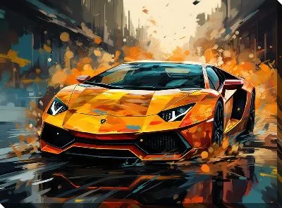 Картина маслом Ламборгини в стиле арт №24