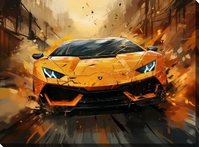 Картина маслом Ламборгини в стиле арт №25