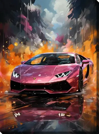 Картина маслом Ламборгини в стиле арт №26