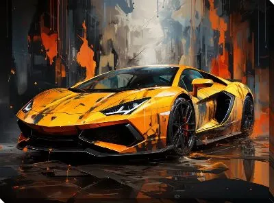 Картина маслом Ламборгини в стиле арт №27