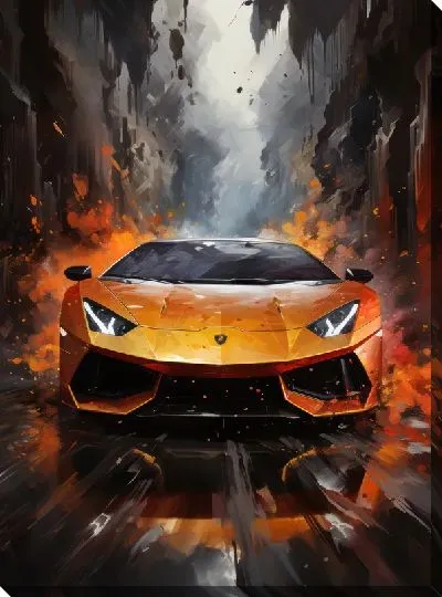 Картина маслом Ламборгини в стиле арт №28