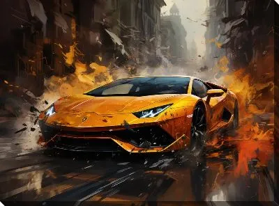 Картина маслом Ламборгини в стиле арт №29