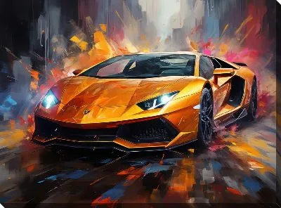 Картина маслом Ламборгини в стиле арт №31