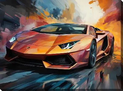Картина маслом Ламборгини в стиле арт №32