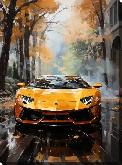 Картина маслом Ламборгини в стиле арт №33