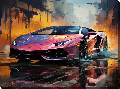 Картина маслом Ламборгини в стиле арт №36