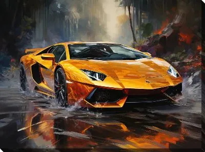 Картина маслом Ламборгини в стиле арт №37