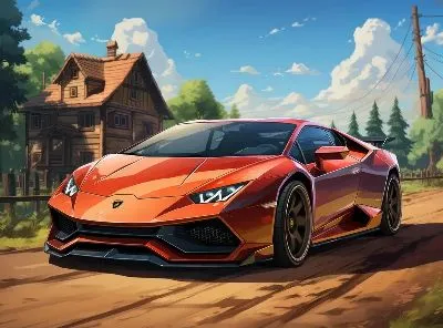 Плакат Ламборгини в стиле арт №40