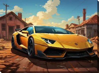 Картина маслом Ламборгини в стиле арт №42