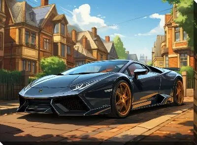 Картина маслом Ламборгини в стиле арт №43