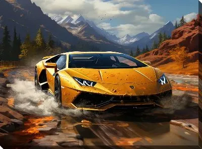 Картина маслом Ламборгини в стиле арт №45