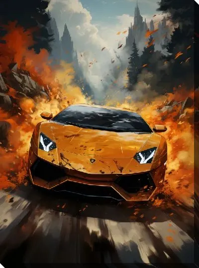 Картина маслом Ламборгини в стиле арт №46