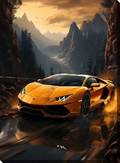 Картина маслом Ламборгини в стиле арт №48
