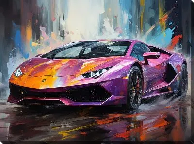 Картина маслом Ламборгини в стиле арт №49