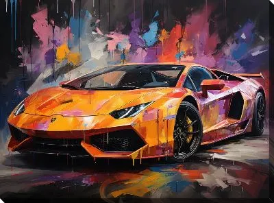 Картина маслом Ламборгини в стиле арт №50