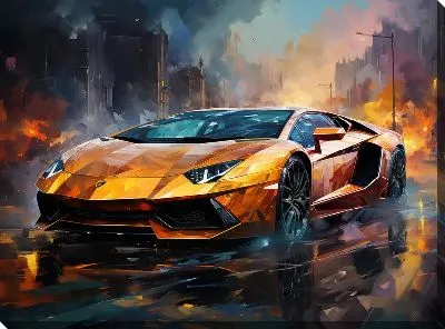 Картина маслом Ламборгини в стиле арт №51