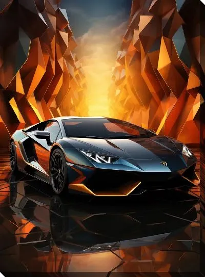Картина маслом Ламборгини в стиле арт №55