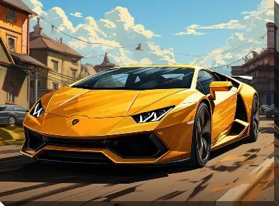 Картина маслом Ламборгини в стиле арт №57
