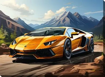 Картина маслом Ламборгини в стиле арт №60