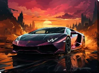 Картина маслом Ламборгини в стиле арт №61