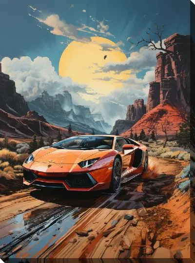 Картина маслом Ламборгини в стиле арт №62