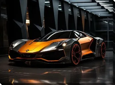 Картина маслом Ламборгини в стиле арт №63