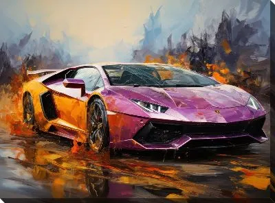 Картина маслом Lamborghini art №11