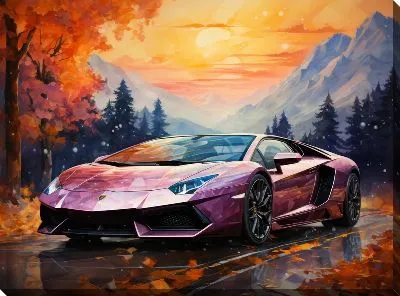 Картина маслом Lamborghini art №12