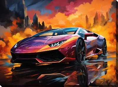 Картина маслом Lamborghini art №14