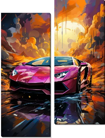 Модульная картина Lamborghini art №15