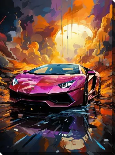 Картина маслом Lamborghini art №15